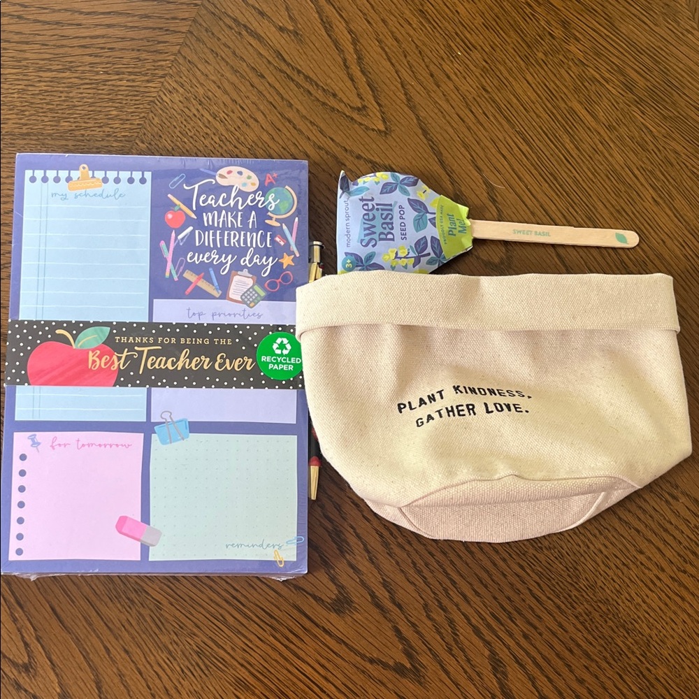 Teacher Notepad Set with Canvas Pouch